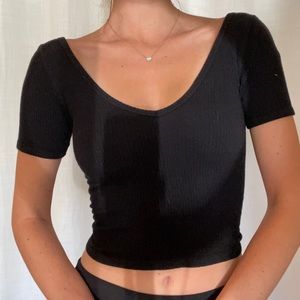 Urban Outfitters ribbed cropped tee